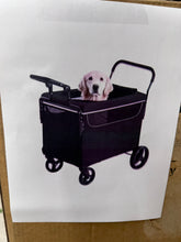 2-in-1 Dog Stroller Wagon with Ramp, Foldable All-Terrain Pet Cart with Push/Pull Handle & Brake for Medium to Large Dogs, Outdoor Use! (NEW IN BOX)