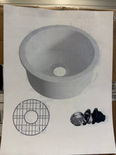 Eridanus Oslo 18.5 in. Drop-In/Undermount Round Single Bowl in White Fireclay Kitchen Sink with Bottom Grid and Basket Strainer!! NEW IN BOX!!