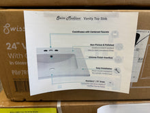 Swiss Madison 24 in. Ceramic Vanity Top with 3-Faucet Holes with White Basin!! NEW IN BOX!!
