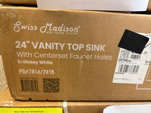 Swiss Madison 24 in. Ceramic Vanity Top with 3-Faucet Holes with White Basin!! NEW IN BOX!!