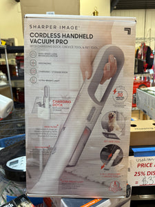 Sharper Image Handheld Vacuum with High-Speed 120W Brushless Motor, Cordless White: Portable, Bagless, HEPA Filter, Multi-Surface! (NEW IN BOX)