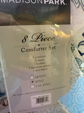 Isla 8 Piece Reversible Cotton Floral Comforter Set, King Size! (NEW)