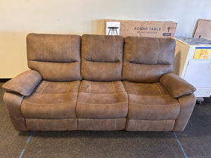Brown Fabric Manual Reclining Sofa! (DEPARTMENT STORE RETURN!) - (PLEASE READ DESCRIPTION)