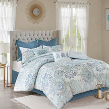 Isla 8 Piece Reversible Cotton Floral Comforter Set, King Size! (NEW)