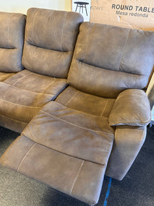 Brown Fabric Manual Reclining Sofa! (DEPARTMENT STORE RETURN!) - (PLEASE READ DESCRIPTION)