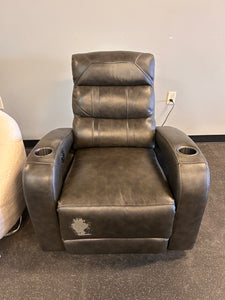 Altino Leather Power Recliner! (DEPARTMENT STORE RETURN! - HEADREST & FOOTREST HAVE WORN IN SPOTS)