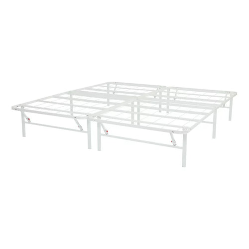 Mainstays 14” High Profile Foldable Platform Bed Frame, Cal King, White! (NEW IN BOX)