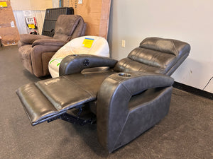 Altino Leather Power Recliner! (DEPARTMENT STORE RETURN! - HEADREST & FOOTREST HAVE WORN IN SPOTS)