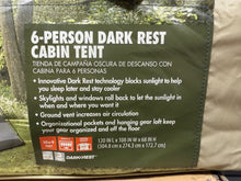 Ozark Trail 10' x 9' 6-Person Dark Rest Cabin Tent w/Skylight Ceiling Panels, 15.4 lbs!! NEW IN CARRY BAG!!