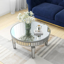 Mirrored Coffee Table Modern Round Coffee Table Silver Accent Table for Living Rooms Decor, Silver! (NEW IN BOX)