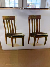 Ralene Brown Leather Upholstered Dining Chair Set of 4! (NEW IN 2 BOXES)