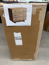 Prepac Finnley Natural Oak 3-Drawer 31 in. W Nightstand, Dresser for Bedroom Nightstand Bedside Table End Table with 3-Drawers!! NEW IN BOX!!