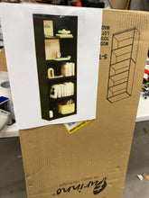 GEHRY 71.42 in. Tall Darkwood Wood 5-Shelf Bookcase, Black! (NEW IN BOX)