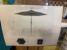 Sonkuki 7.5 ft. Patio Market Crank and Tilt Umbrellas, Table Umbrellas, UV-Resistant Canopy in Anthracite Gray!! NEW IN BOX!!