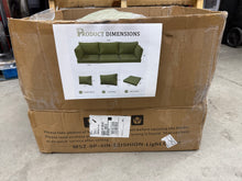 25.6 in. x 23.6 in. x 4 in. Outdoor Deep Seat Lounge Cushion Set (8-Piece) with Lumbar Support Pillows Oliver Green!! NEW IN BOX!!