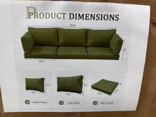 25.6 in. x 23.6 in. x 4 in. Outdoor Deep Seat Lounge Cushion Set (8-Piece) with Lumbar Support Pillows Oliver Green!! NEW IN BOX!!