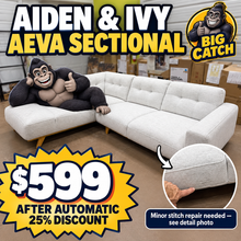 NEW SECTIONAL — $599 AFTER AUTOMATIC 25% DISCOUNT! 

🦍NO SHIPPING

Stretch out on the Aiden & Ivy Aeva 2-piece sectional! This light gray, L-shaped sofa has a roomy chaise, tufted backs, sleek track arms, and light