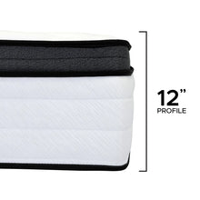 12" Medium Pillow Top Hybrid Mattress, King!! NEW IN BOX!!