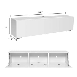 Hommpa Wall Mounted Floating TV Stand with LED Lights Modern Entertainment Center for TVs for up to 63" Media Console TV Unit for Living Room Bedroom! (NEW IN BOX)