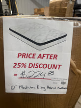 12" Medium Pillow Top Hybrid Mattress, King!! NEW IN BOX!!