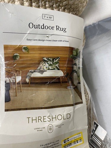 7 ft by 10 ft Woven Outdoor Rug Natural - Threshold