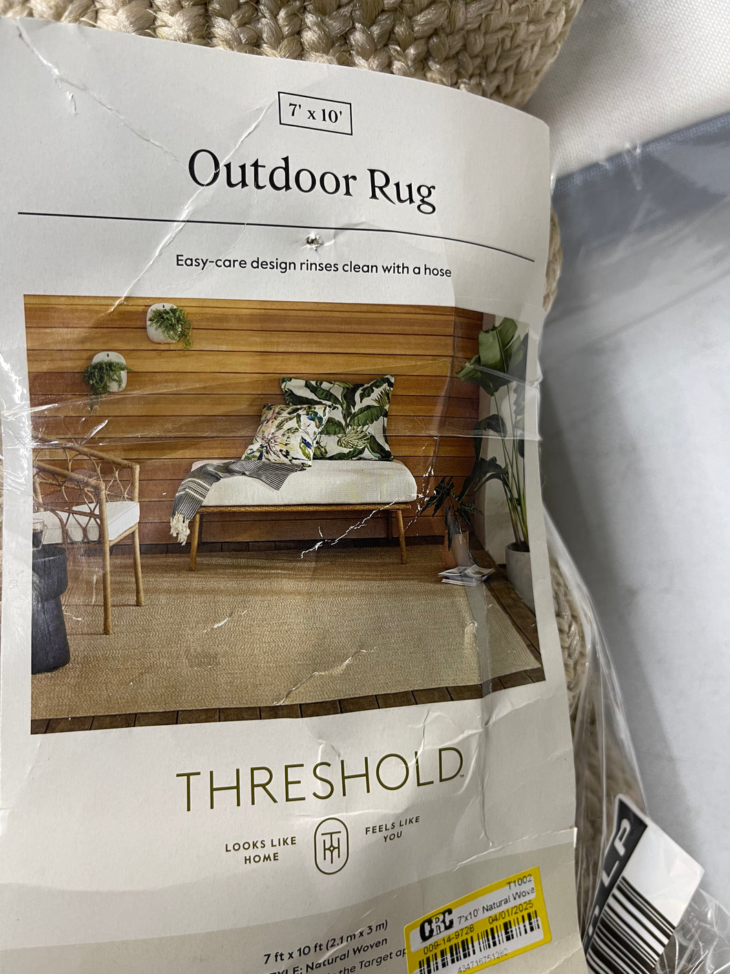 7 ft by 10 ft Woven Outdoor Rug Natural - Threshold