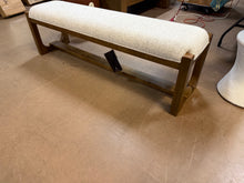 Cabalynn Casual Beige / Light Brown Polyester 64 in. Trestle Base Bench without Back Seats 3! (NEW & ASSEMBLED)