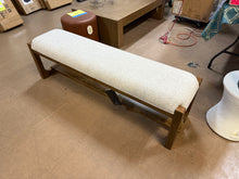 Cabalynn Casual Beige / Light Brown Polyester 64 in. Trestle Base Bench without Back Seats 3! (NEW & ASSEMBLED)