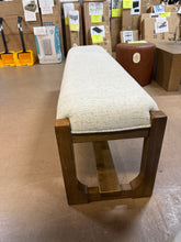 Cabalynn Casual Beige / Light Brown Polyester 64 in. Trestle Base Bench without Back Seats 3! (NEW & ASSEMBLED)