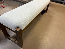Cabalynn Casual Beige / Light Brown Polyester 64 in. Trestle Base Bench without Back Seats 3! (NEW & ASSEMBLED)