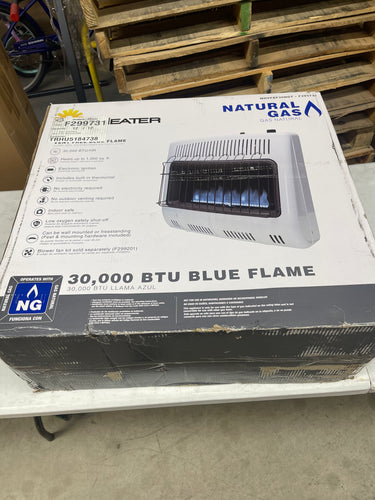 Mr. Heater
30,000 BTU Vent Free Blue Flame Natural Gas Space Heater-new in box