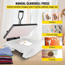 VEVOR
Heat Press Machine 16 in. x 24 in. Clamshell Sublimation Transfer Printer Teflon Coated Silicone Sponge Powerpress- used