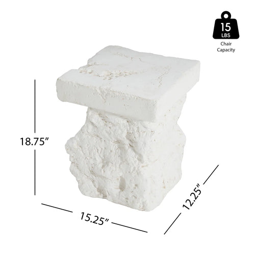 Frith Sculpted Magnesium Oxide Side Table With Organic Base!! BRAND NEW!!