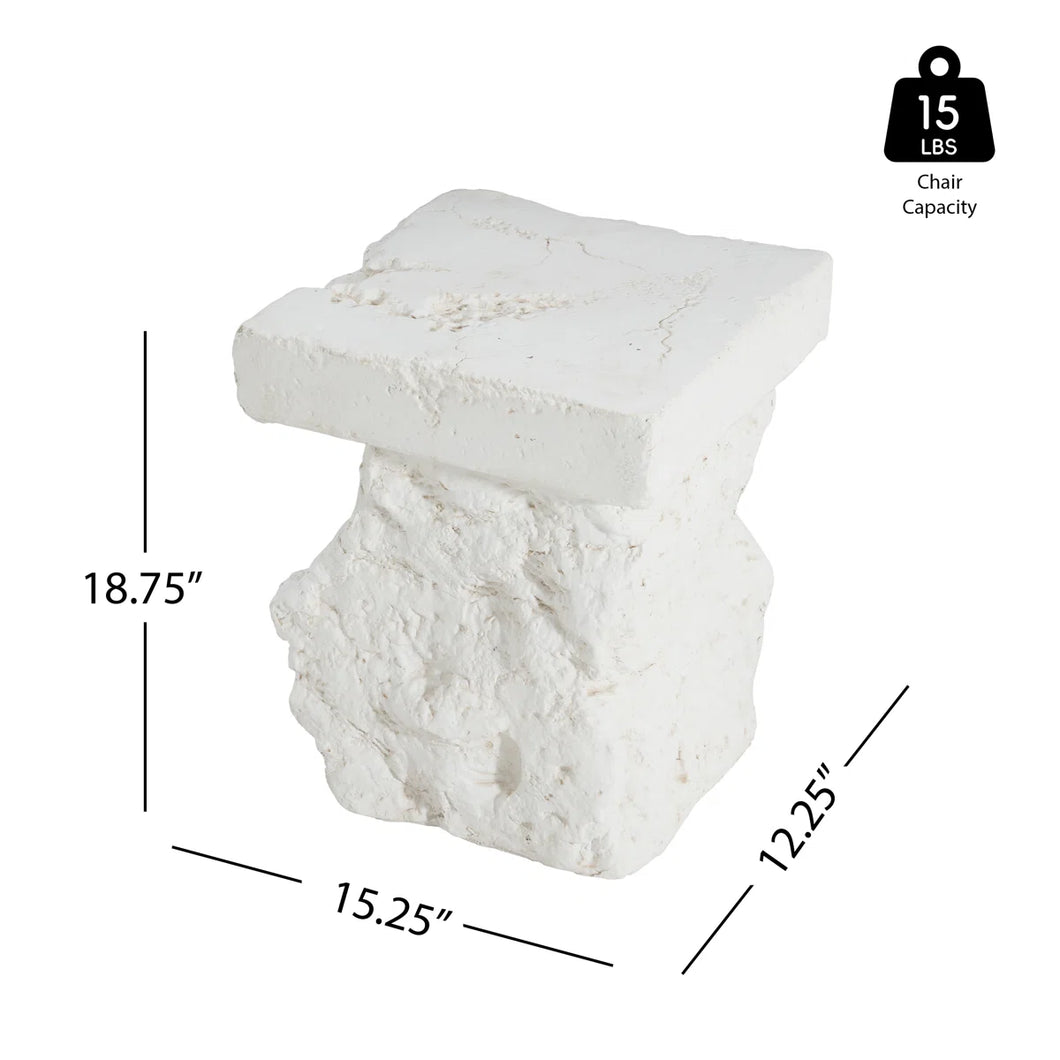 Frith Sculpted Magnesium Oxide Side Table With Organic Base!! BRAND NEW!!