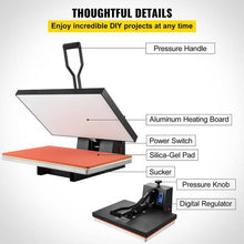 VEVOR
Heat Press Machine 16 in. x 24 in. Clamshell Sublimation Transfer Printer Teflon Coated Silicone Sponge Powerpress- used