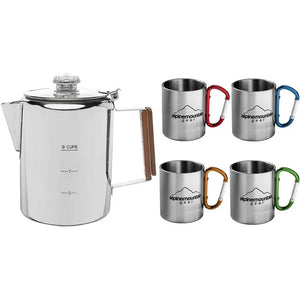 Alpine Mountain Gear Stainless Steel Coffee Mugs Set for Home Outdoor 5 Pcs! (NEW IN BOX)