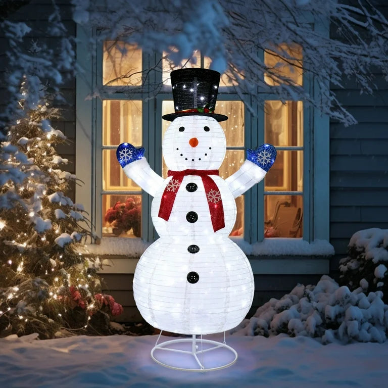 Zimtown 6ft LED Lighted Pop-Up Snowman Christmas Snowman w/ 200 LED Lights, Hat, Scarf! (NEW IN BOX)