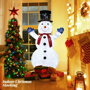 Zimtown 6ft LED Lighted Pop-Up Snowman Christmas Snowman w/ 200 LED Lights, Hat, Scarf! (NEW IN BOX)