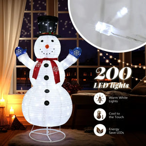 Zimtown 6ft LED Lighted Pop-Up Snowman Christmas Snowman w/ 200 LED Lights, Hat, Scarf! (NEW IN BOX)