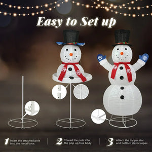 Zimtown 6ft LED Lighted Pop-Up Snowman Christmas Snowman w/ 200 LED Lights, Hat, Scarf! (NEW IN BOX)