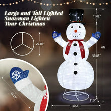 Zimtown 6ft LED Lighted Pop-Up Snowman Christmas Snowman w/ 200 LED Lights, Hat, Scarf! (NEW IN BOX)