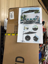 11 ft. LED Premium Cantilever Patio Umbrella - Outdoor Comfort with 360° Rotation and Canopy Angle Adjustment, Taup! (NEW IN BOX)