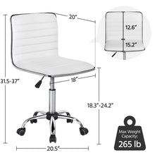 Correen PU Leather Low Back Armless Desk Chair!! NEW IN BOX!!