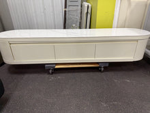 Modern 70.86"–122" Extendable TV Stand – Creamy White Media Console with Sintered Stone Top, 3 Solid Wood Drawers, Fully-Assembled! (NEW)