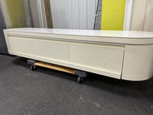 Modern 70.86"–122" Extendable TV Stand – Creamy White Media Console with Sintered Stone Top, 3 Solid Wood Drawers, Fully-Assembled! (NEW)