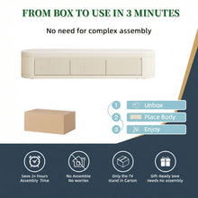 Modern 70.86"–122" Extendable TV Stand – Creamy White Media Console with Sintered Stone Top, 3 Solid Wood Drawers, Fully-Assembled! (NEW)