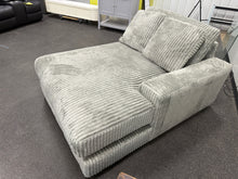 Fuzzy Corduroy Sofa Chaise, Grey! (NEW - RIGHT SIDE CHAISE ONLY)