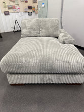 Fuzzy Corduroy Sofa Chaise, Grey! (NEW - RIGHT SIDE CHAISE ONLY)