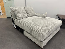 Fuzzy Corduroy Sofa Chaise, Grey! (NEW - RIGHT SIDE CHAISE ONLY)