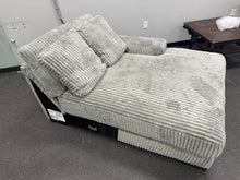 Fuzzy Corduroy Sofa Chaise, Grey! (NEW - RIGHT SIDE CHAISE ONLY)
